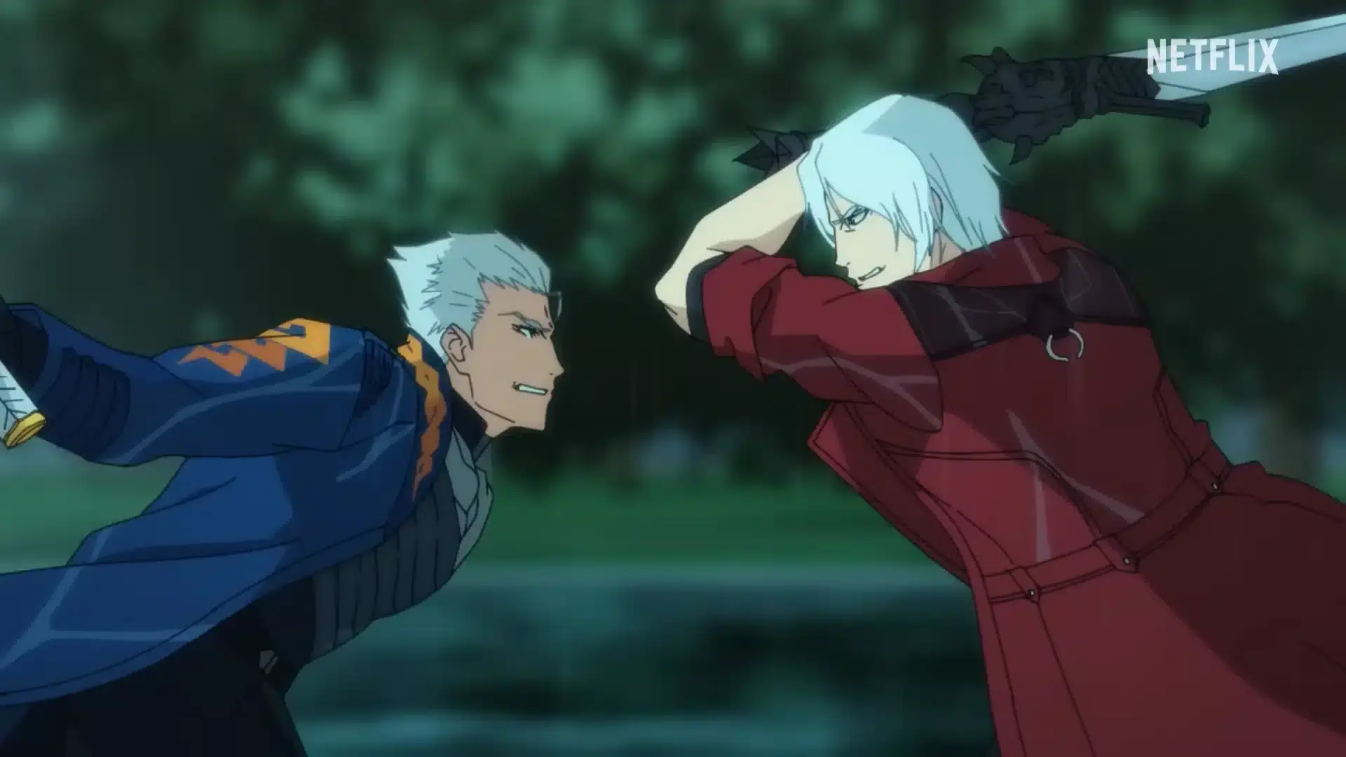 Enfrentamiento entre Dante y Vergil en la serie Devil May Cry de Netflix