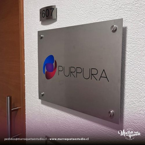 Letreros de acero inoxidable para oficinas
